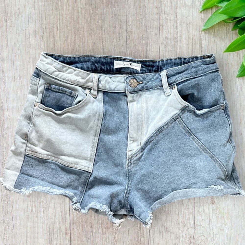MADDEN NYC Denim Patchwork Cutoff Jeans Shorts 13